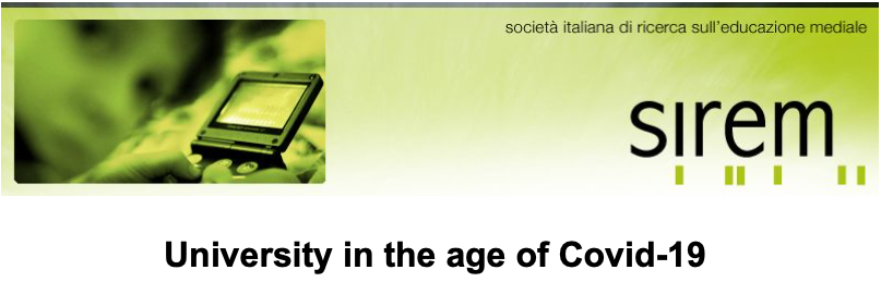 [GLOBAL CREMIT] “University in the age of Covid-19” a Webinar organized by the Italian Society of Media Education Research (SIREM)